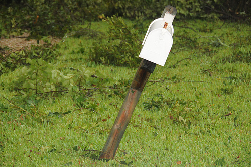 Needs mailbox repairs, broken mailbox