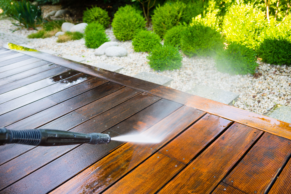 Deck refinishing, power washing deck, deck restoration